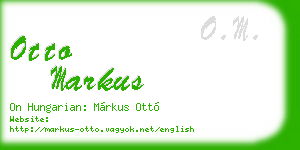 otto markus business card